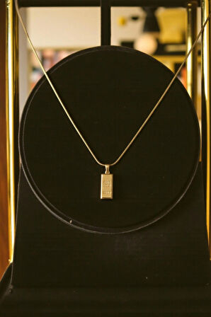 Külçe Altın Model Çelik Kolye