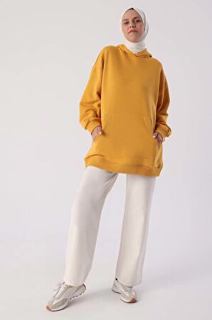 Hardal Kanguru Cepli Oversize Sweatshirt