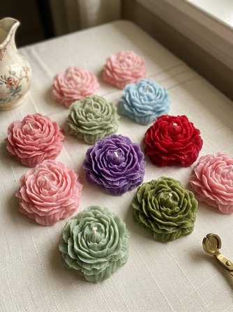 Ariel Craft Shop Şakayık Çiçeği Tasarım Mum - El Yapımı Dekoratif Hediyelik Mum