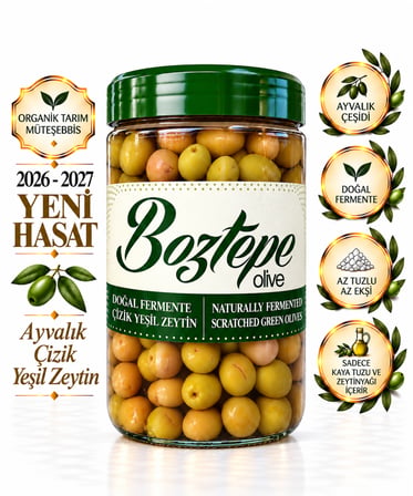 Ayvalık Çizik Yeşil Zeytin Doğal Fermente 1000 cc
