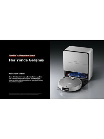 Roborock Saros 10 Çöp İstasyonlu Beyaz Akıllı Robot Süpürge