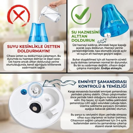Enraco Çift Sprey Ultrasonik Hava Nemlendirici Buhar Makinesi 3L