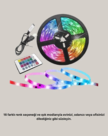 Uzaktan Kumandalı RGB Smart Şerit LED Işık Esnek ve Taşınabilir Dekorasyon