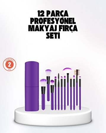 Kusursuz Makyaj İçin 12 Parça Profesyonel Fırça Seti Taşınabilir Kutu Hediyeli