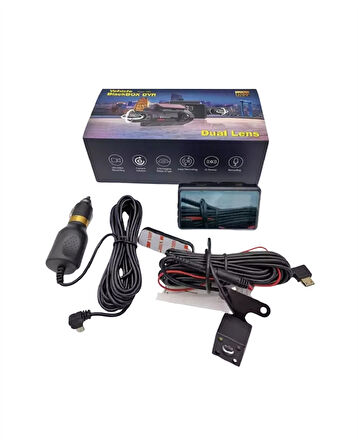 Gece Görüşlü 1080P Çift Lens Dashcam – Park Modu ve Gelişmiş Hareket Sensörü