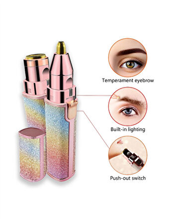 Paslanmaz Çelik Bıçaklı USB Epilatör – Kaş, Üst Dudak ve Çene Tüy Temizleyici