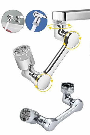 180 Derece Dönebilen Fonksiyonel Paslanmaz Çelik Robotik Kol Musluk Başlığı