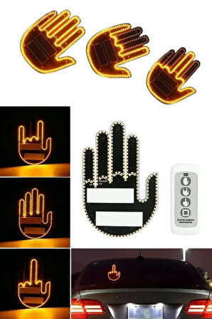 Uzaktan Kumandalı El Orta Parmak Led Araç Camına Özel