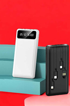 Powerbank 20.000 Mah LCD Ekran USB Lightning Type-C Uyumlu İOS ve Android