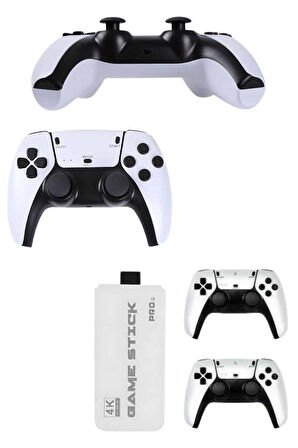 4K HD Görüntü Kaliteli Retro Game Stick 20000 Oyunlu Çift Kollu Beyaz Game Stick