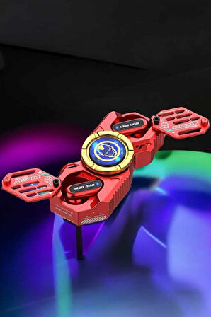 Kırmızı Kablosuz Bluetooth Kulaklık Stres Çarklı Oyuncu Kulaklığı