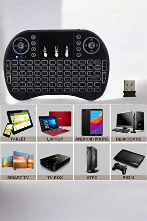 USB Bağlantılı Mini Q Klavye Işıklı Tüm Cihazlara Uyumlu