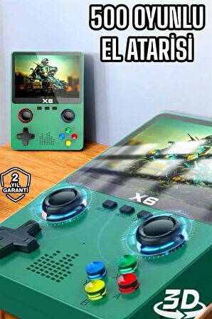 Çocuklara Özel 666 Oyunlu X6 Atari Video İzleme ve Müzik Dinleme