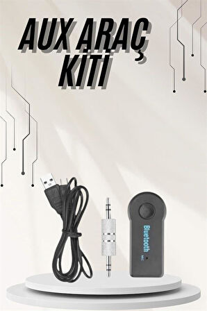 Yeni Nesil Bluetooth Aux Araç Kiti Siyah TV Tablet Telefon Araç Araba