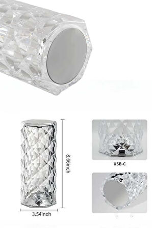Yeni Nesil Modern Kristal Masa ve Gece Lambası Dokunmatik Renk Değiştirebilen