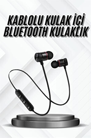 Bluetooth Bağlantılı Kablolu Mıknatıslı Sport Kulaklık