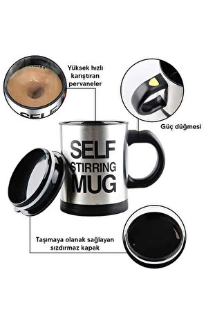 Karıştırıcı Özellikli Mikser Kupa Bardak Kompakt Taşınabilir Mug