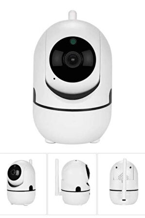 Baby Kamera Kablosuz 720P Beyaz 360 Derece Wifi Kamera Full HD 1080p
