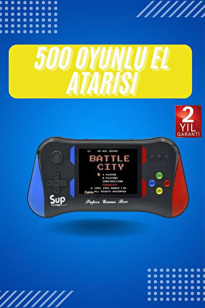 3.5 İnç 500 Klasik Retro Oyun Yüklü Kollu Oyun Konsolu