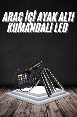 RGB Işıklı Araç İçi Aydınlatma Kumandalı 12'li Led Işık Renk Değiştirebilen