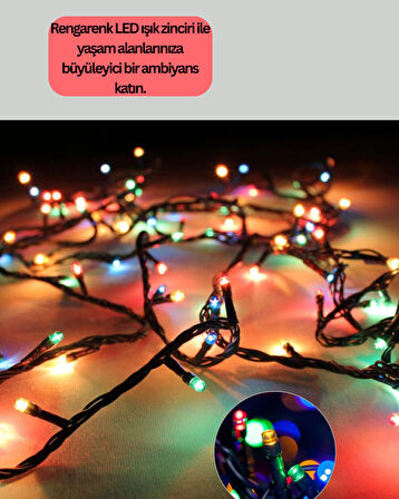 Renkli LED Işık Zinciri 8 Modlu Dekoratif Aydınlatma