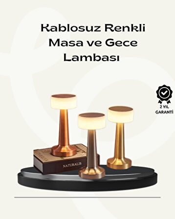 Modern USB'li Kablosuz Masa Lambası – Minimalist Tasarım, 3 Farklı Parlaklık