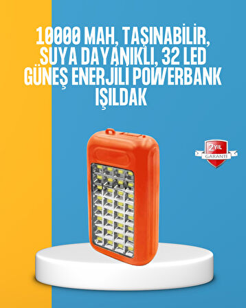 Çift USB Çıkışlı Güneş Enerjili Aydınlatmalı Powerbank