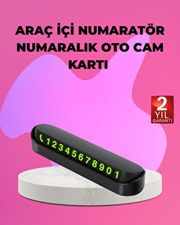 Fosforlu Araç İçi Park Kartı Numaratörü
