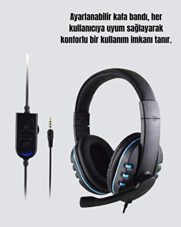 Stereo Mikrofonlu Kablolu Oyun Kulaklığı – Konforlu ve Net Ses İletimi