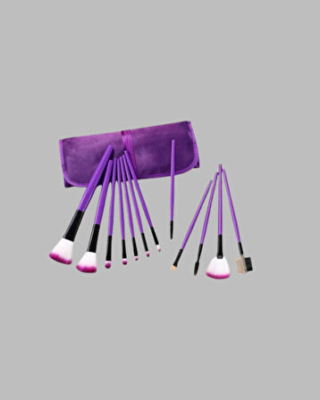 12 Parça Yumuşak Kıllı Makyaj Fırçası Seti Yüz ve Göz Makyajına Uygun Profesyonel Kullanım