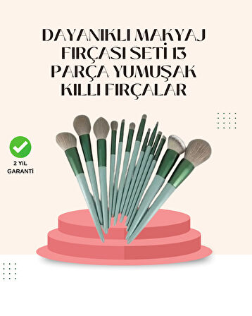 Göz Farı Allık Fondöten İçin Uygun 13'lü Makyaj Fırçası Seti Kompakt Tasarım
