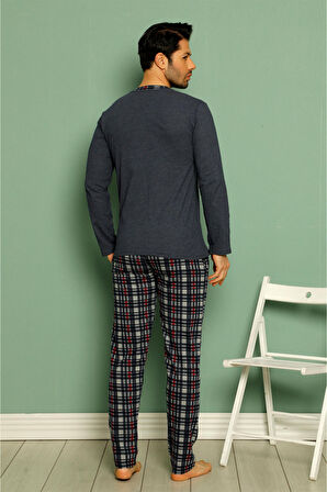 Nisanca %100 Pamuk Erkek Ekose Pijama Takımı- Babalar Günü Serisi 
