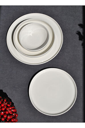 2 Kişilik 8 Parça Porselen Yemek Takımı Lena - Porselen Tabak Yemek Seti