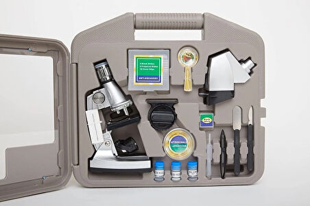 50x-100x-200x-400x-600-1200x  Çocuklariçin Eğitici  Projektörlü Mikroskop Seti