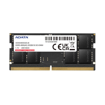 ADATA 32GB DDR5 4800MHZ CL46 NOTEBOOK RAM VALUE AD5S480032G-B