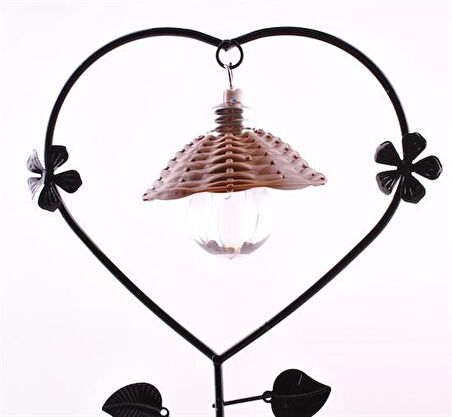  Pilli Işıklı Romantik Çift Tema Büyük Boy Dekoratif Ahşap Biblo