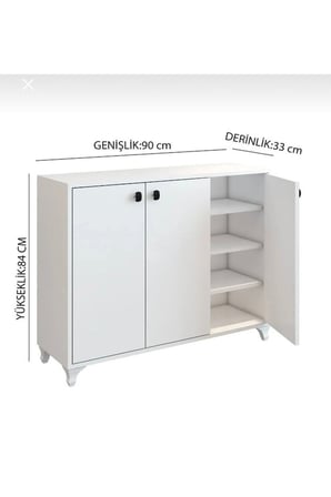 ADALIMODULES Ada 3 Kapaklı 3 Raflı Ayakkabılık Çok Amaçlı Dolap Ve Portmanto Ayakkabı Dolabı