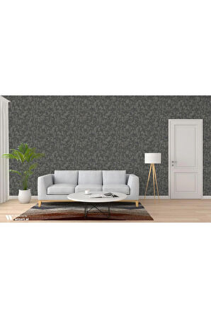VERA 1504-5 SIVA DESENLİ/DOKULU DEKORATİF BOYA GÖRÜNÜMLÜ 16,5 m2 DUVAR KAĞIDI