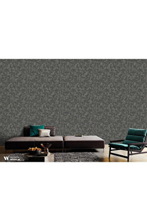 VERA 1504-5 SIVA DESENLİ/DOKULU DEKORATİF BOYA GÖRÜNÜMLÜ 16,5 m2 DUVAR KAĞIDI