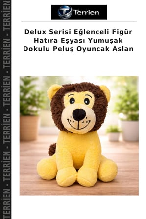 Delux Serisi Eğlenceli Figür Hatıra Eşyası Yumuşak Dokulu Peluş Oyuncak Aslan