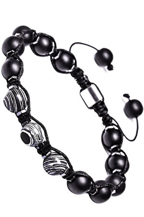 Sertifikalı Doğal Hematit Oniks Malahit Taşı Bileklik