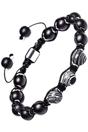 Sertifikalı Doğal Hematit Oniks Malahit Taşı Bileklik