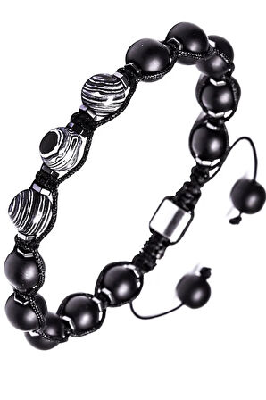 Sertifikalı Doğal Hematit Oniks Malahit Taşı Bileklik