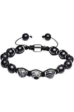 Sertifikalı Doğal Hematit Oniks Malahit Taşı Bileklik