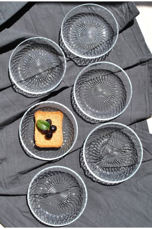 6'lı Cam Kase Mini Kahvaltılık Çerezlik Meze Tabağı 12 Cm İkramlık- Adenya