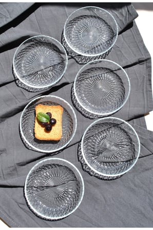 6'lı Cam Kase Mini Kahvaltılık Çerezlik Meze Tabağı 12 Cm İkramlık- Adenya