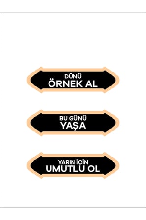 Dünü Örnek Al Bugünü Yaşa Yarın Için Umutlu Ol Duvar Süsü Dekoratif Ahşap Duvar Süsü