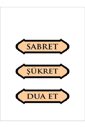 Sabret Şükret Dua Et Duvar Süsü Dekoratif Ahşap Duvar Süsü