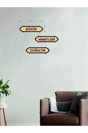Şükür Nimetleri Çoğaltır Duvar Süsü Dekoratif Ahşap Duvar Süsü