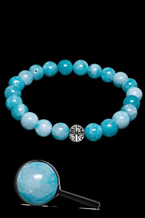 Sertifikalı Gümüş Aparatlı Doğal Amazonit Taşı Bileklik